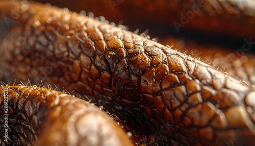 Close-up of textured, brown, scaled, organic material