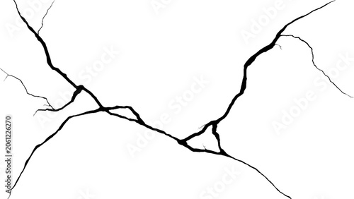 Beautifully Designed Elegant Abstract Black Crack Silhouette and Organic Fracture Graphic Element