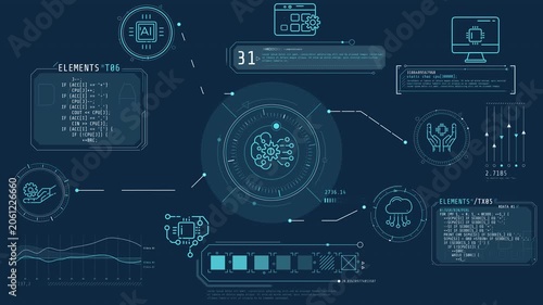 Animated infographics on the theme of workflows in an AI-driven environment