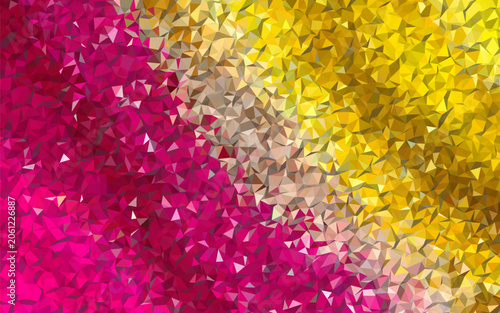 Abstract low poly geometric background with colorful magenta pink and yellow triangle pattern