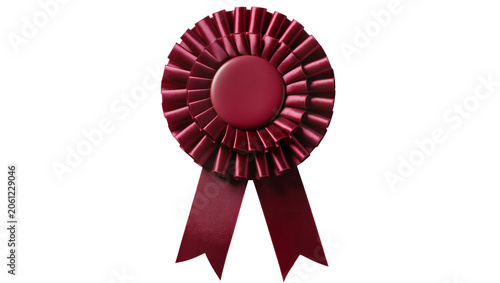 Foto Maroon rosette ribbon award with two hanging streamers