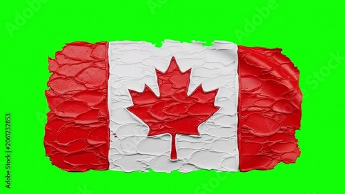 Dynamic Textured Canada Flag Motion Graphics on Chroma Key