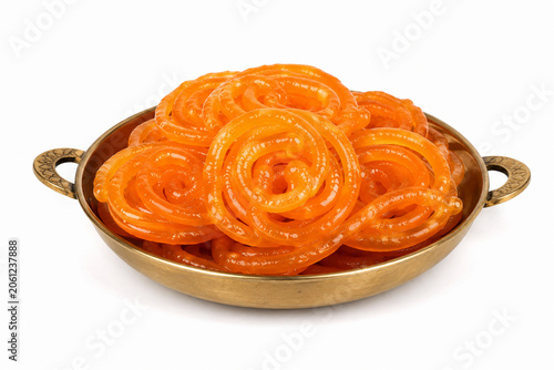 Delicious Traditional Indian Sweet Jalebi on a Plate