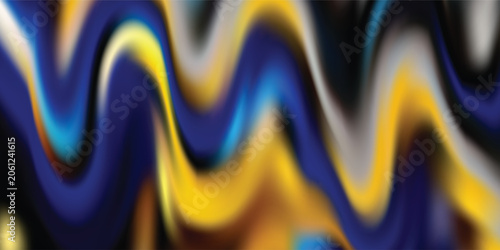 Abstract Blue and Gold Fluid Wave Background with Vibrant Gradient Flow