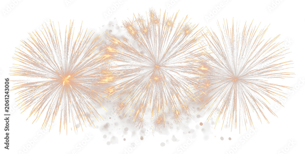 Obraz premium Realistic Fireworks Explosion with Glittering Sparks PNG