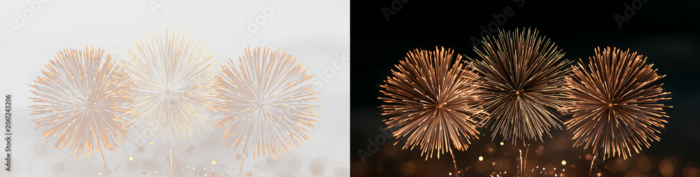 Obraz premium Colorful Firework Explosion with Glowing Sparks PNG