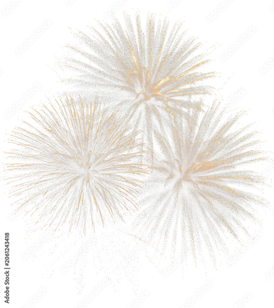 Fototapeta premium Spectacular Fireworks Display Isolated on Transparent Background PNG