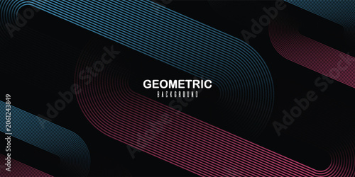 Modern Abstract Geometric Line Background with Gradient Stripes on Black. Modern creative trendy in vector EPS 10