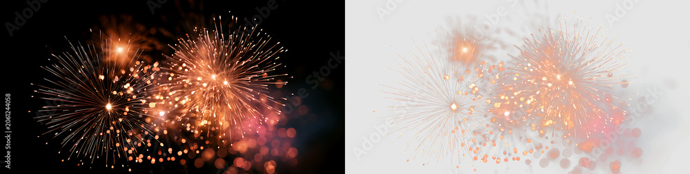 Obraz premium Festive Light Burst with Fireworks and Glitter PNG
