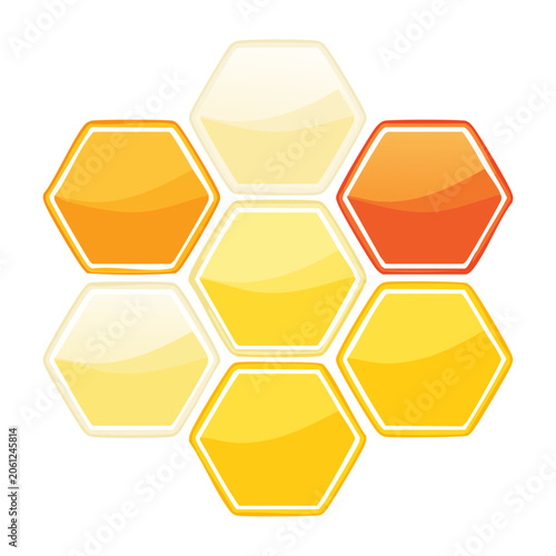 Flat honeycomb vector pattern