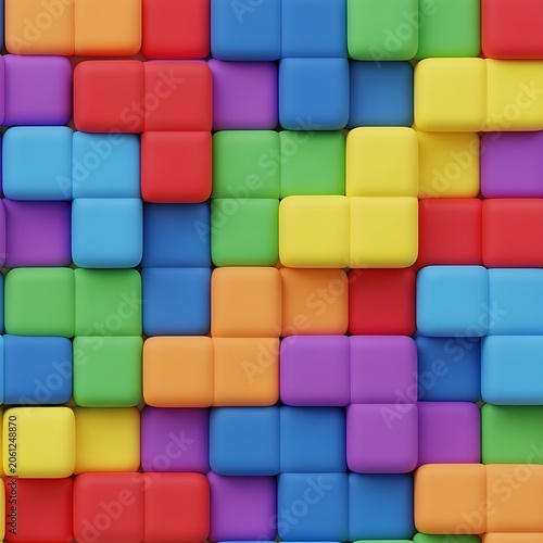 Colorful stacked cubes geometric abstract pattern.