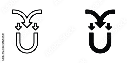 Foto Minimalist Arrow Icons Representing Convergence and Integration into a U-Shape C