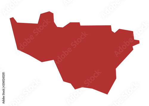 Cuadro en lienzo Vladimir Oblast Professional Solid Red Flat Vector Map Illustration