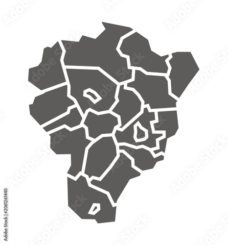 Yaroslavl Oblast: Professional Flat Gray Vector Map with All Administrative Districts