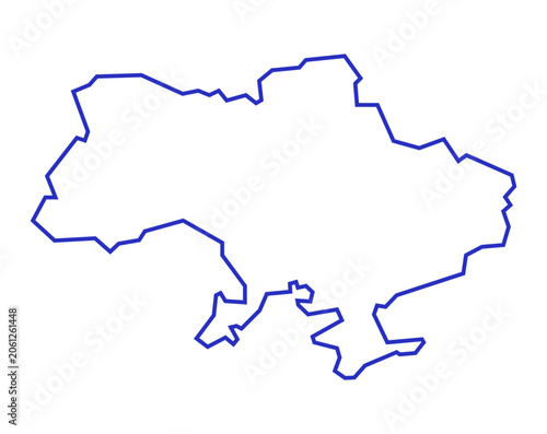 Zaporizhzhia Oblast: Professional Minimalist Blue Outline Vector Map