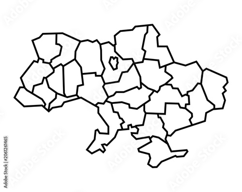 Zaporizhzhia Oblast: Professional Black Outline Vector Map with All Administrative Districts