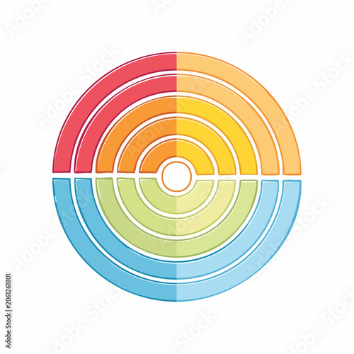 Abstract Rainbow Circle with Warm and Cool Colors