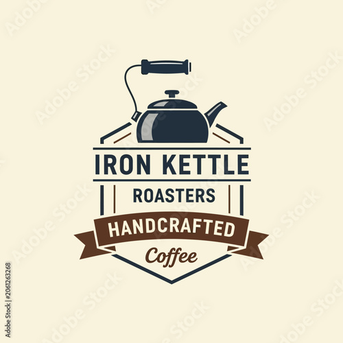 Canvas Print Classic cast iron kettle with rustic texture for specialty coffee roasters bever