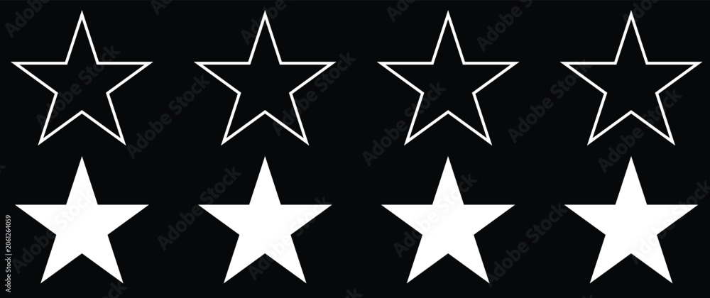 Obraz premium Stars icon collection. Different star shapes. Black stars icon set.