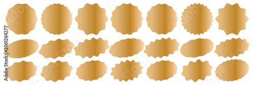 Obraz na plátne Set of red star or sun shaped sale stickers