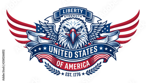 Patriotic vector graphic american eagle symbolizing liberty and strength