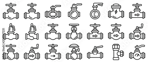 Assorted valves and faucets collection in lineup.
