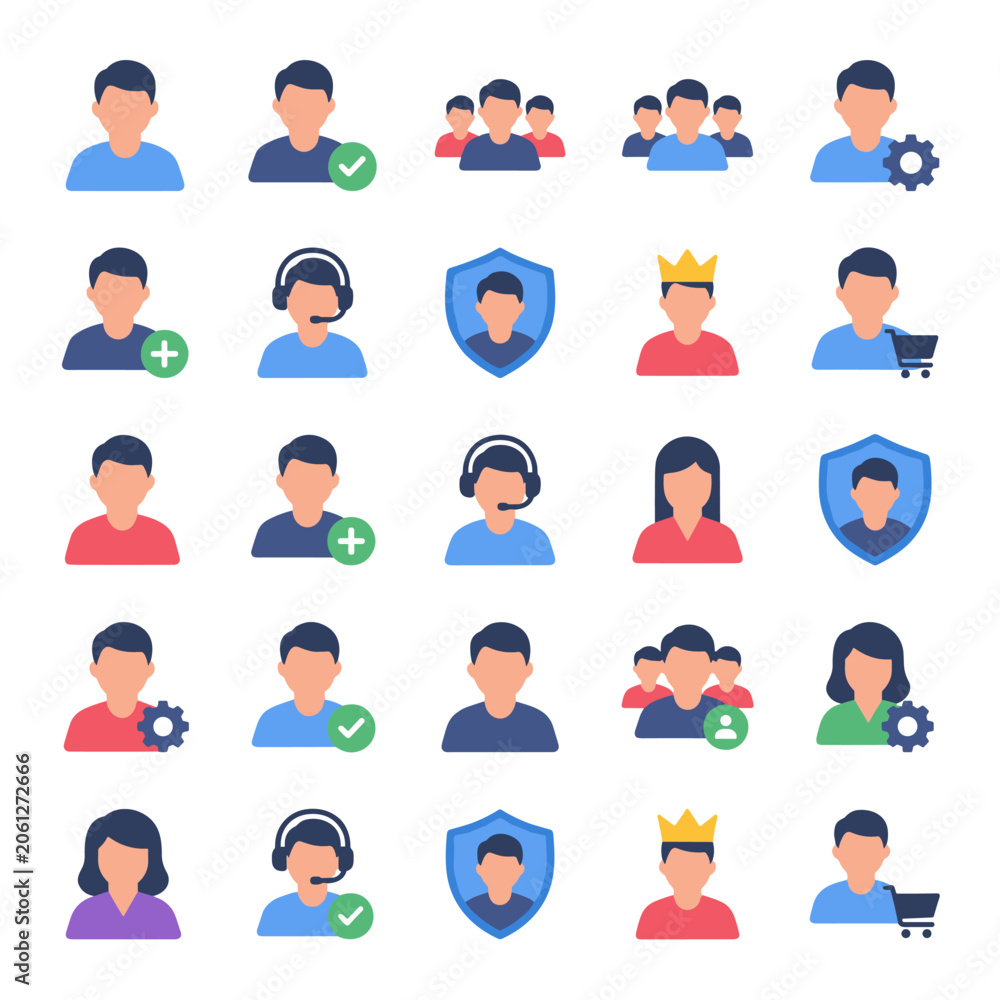 Fototapeta premium Diverse Human Avatar Icon Collection Portraits.
