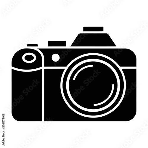 Minimalist digital camera icon vector for photography and technology concepts