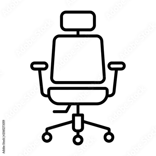 Modern ergonomic office chair icon vector for workspace and business design