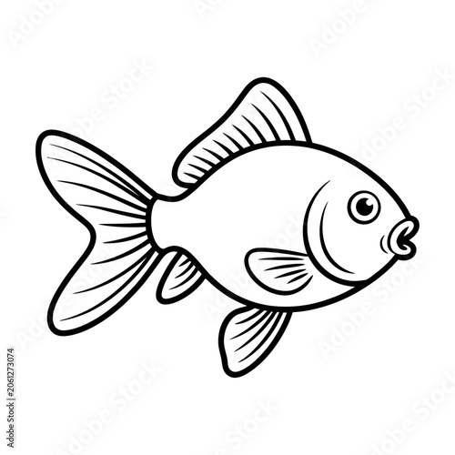 Goldfish swimming vector for pet shop and aquarium branding materials