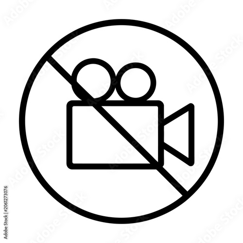 No video recording allowed sign vector for public places and restricted areas