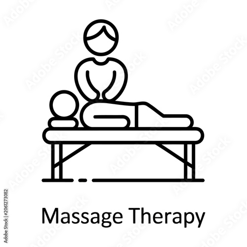 Professional massage therapy vector icon representing wellness and physical body treatment