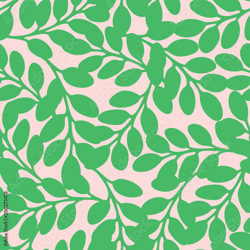 Flat Foliage Decorative seamless pattern. Repeating background. Tileable wallpaper print.