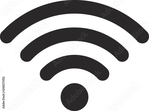 Tableau sur toile Black wifi symbol icon isolated on white background wireless connection indicato