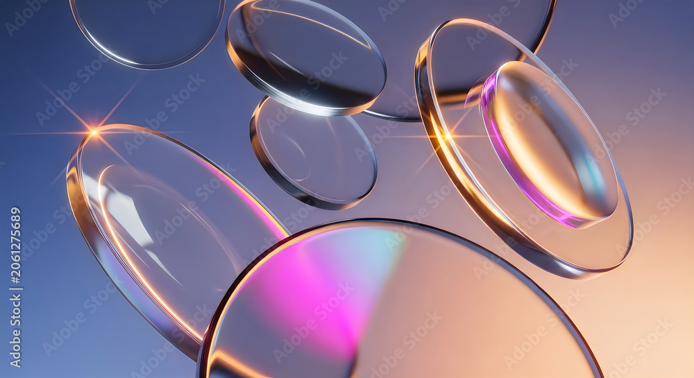 Naklejka premium Iridescent bubbles, floating soap orbs, shimmering spheres, colorful orbs isolated on White Background