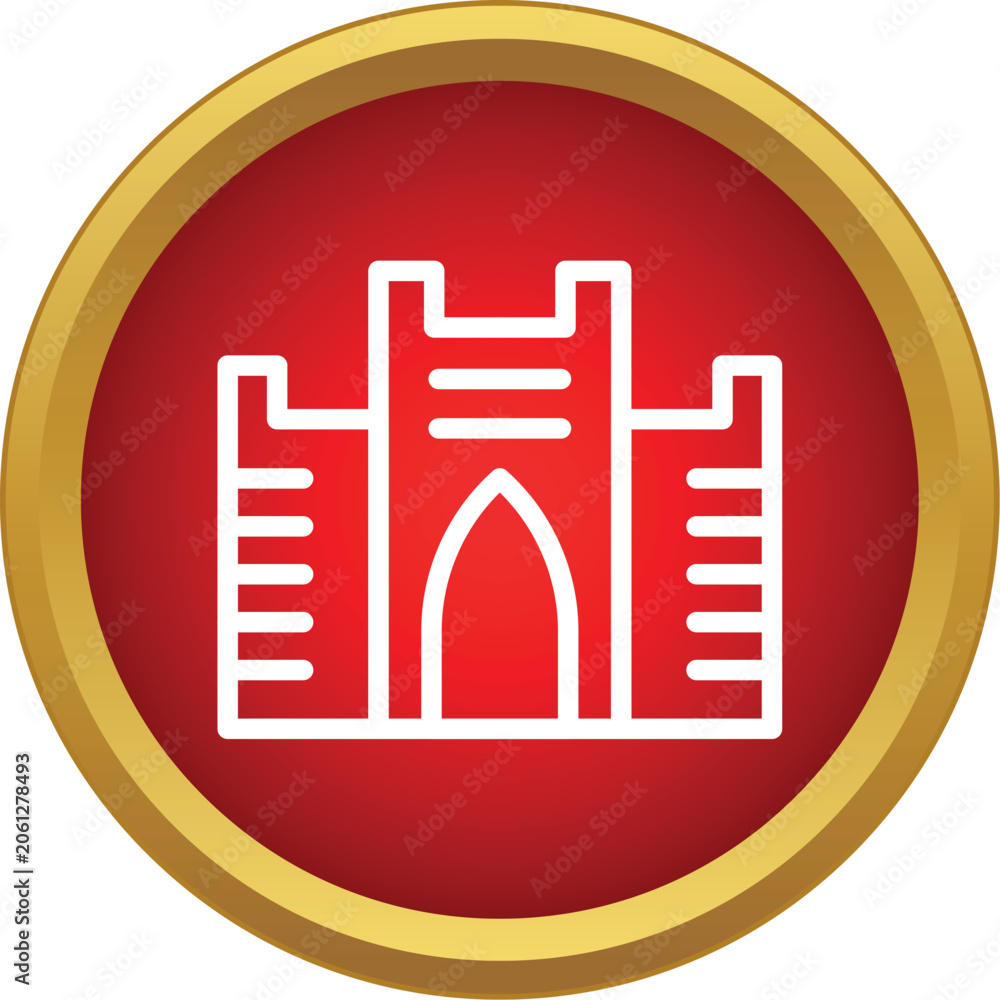 Naklejka premium Castle icon representing history, security, and fortified architecture