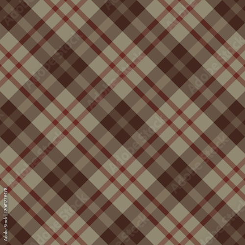 scottish tartan plaid checkered stripes textile pattern fashion soft brown cream background illustration design