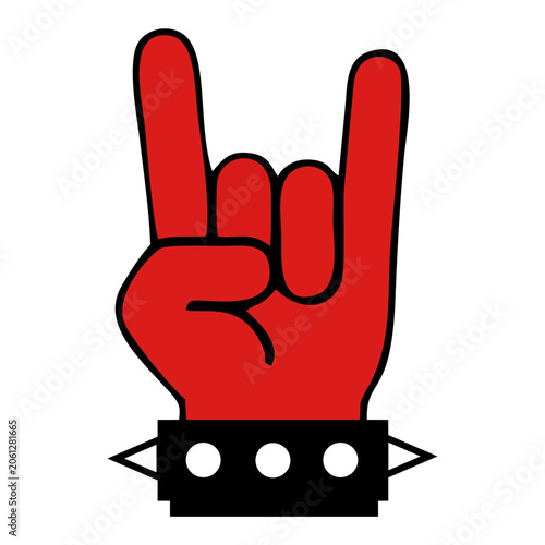 Metal Sign Hand Gesture Vector Illustration Icon Symbol Design Isolated on White Background