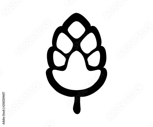Pine cone icon. Black pine cone icon illustration on transparent background. 
