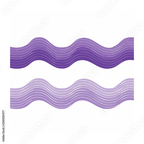 Purple and Violet Wave Pattern on White Background