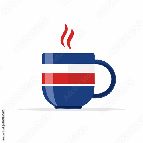 Hot Coffee Cup with Stripes