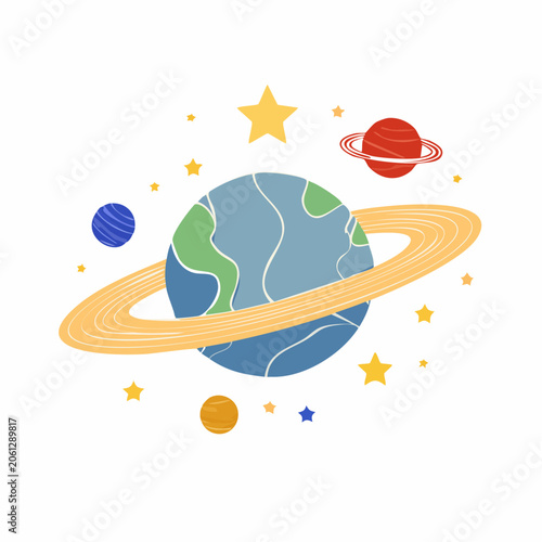 Stylized Planets and Stars in Space