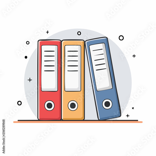 Three Colorful Ring Binders
