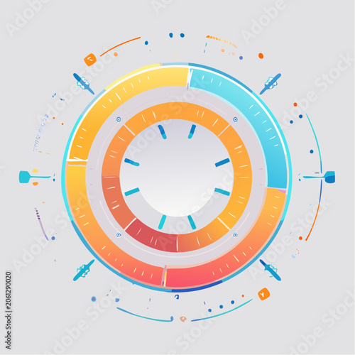 Abstract Circular Futuristic Interface Element