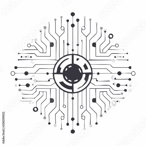Abstract Circuit Board Eye Icon