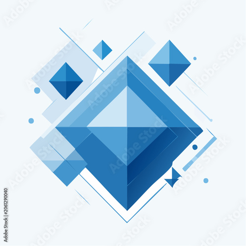 Abstract Geometric Blue Diamond Shapes