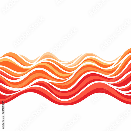 Abstract wavy lines in warm colors