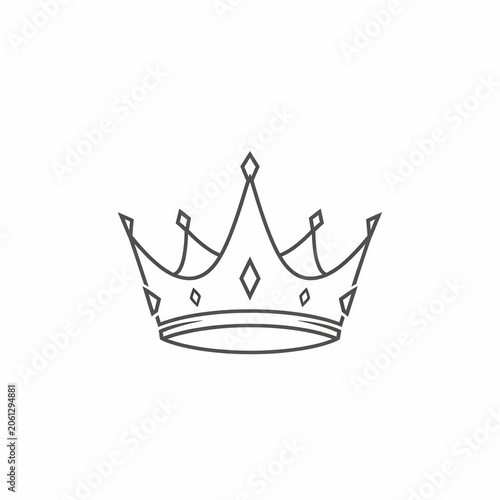 Regal Outline: A Minimalist Crown's Echo