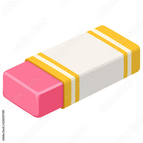 Bild auf Leinwand Pink Eraser With Paper Band School Supply Artist Tool Stationery Object Creative