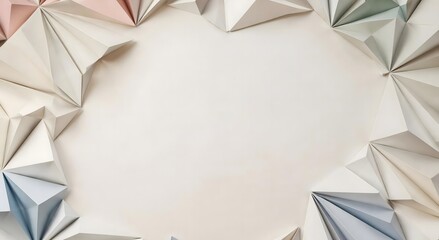 Origami paper art decorative border design.